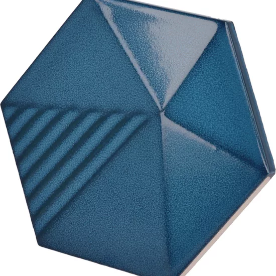 Carrelage Umbrella Electric Blue 12,4x10,7 cm - vue latérale du carreau