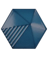 Carrelage Umbrella Electric Blue 12,4x10,7 cm - vue de face du carreau
