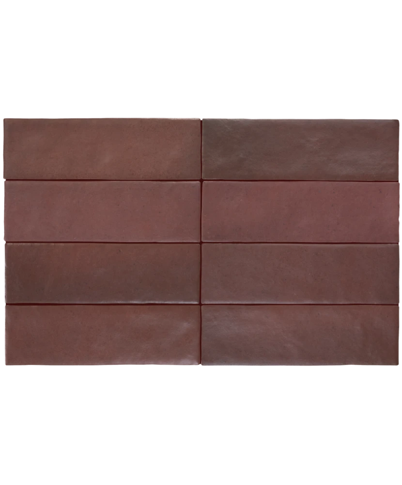 Carrelage Magma Burgundy 6,5x20 cm - détail du carreau 2