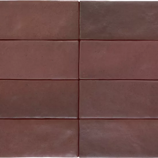 Carrelage Magma Burgundy 6,5x20 cm - détail du carreau 2