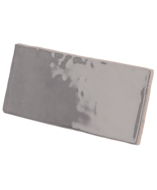 Masía Gris Oscuro Crackle 7.5x15 cm - carrelage NAIS
