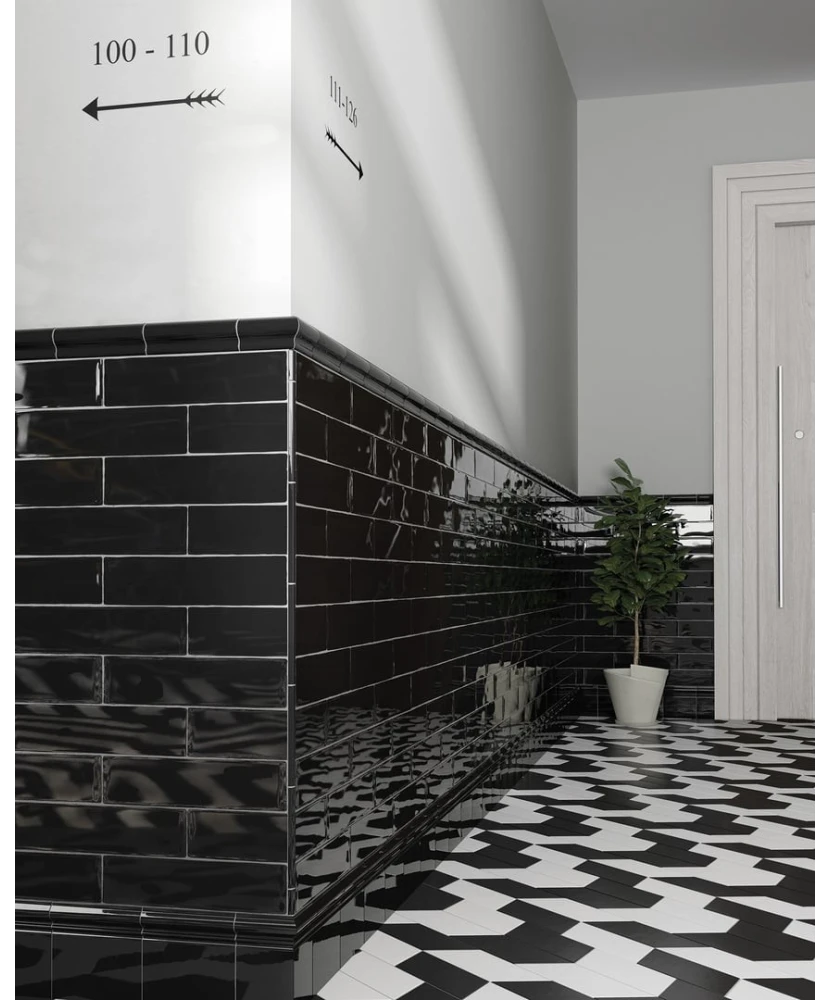 Carrelage Masía Negro 7,5x15 cm - vue d’ambiance