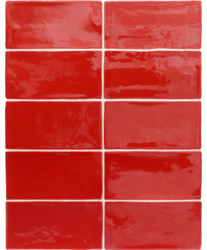 Carrelage Masía Rosso 7,5x15 cm - détail du carreau 2