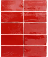 Carrelage Masía Rosso 7,5x15 cm - détail du carreau 2