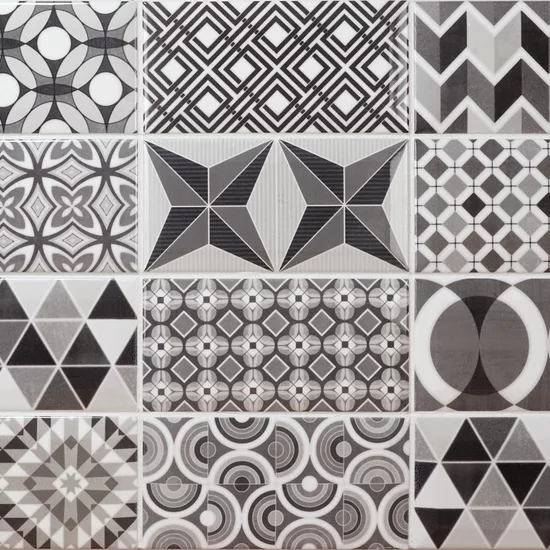 Carrelage Metro Patchwork B&W 7,5x15 cm - détail du carreau 2