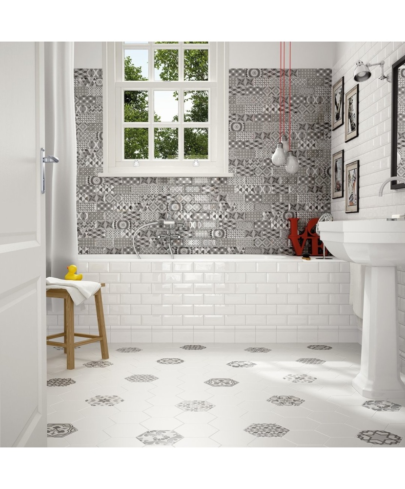 Metro Patchwork B&W 7.5x15 cm - carrelage NAIS - image 3