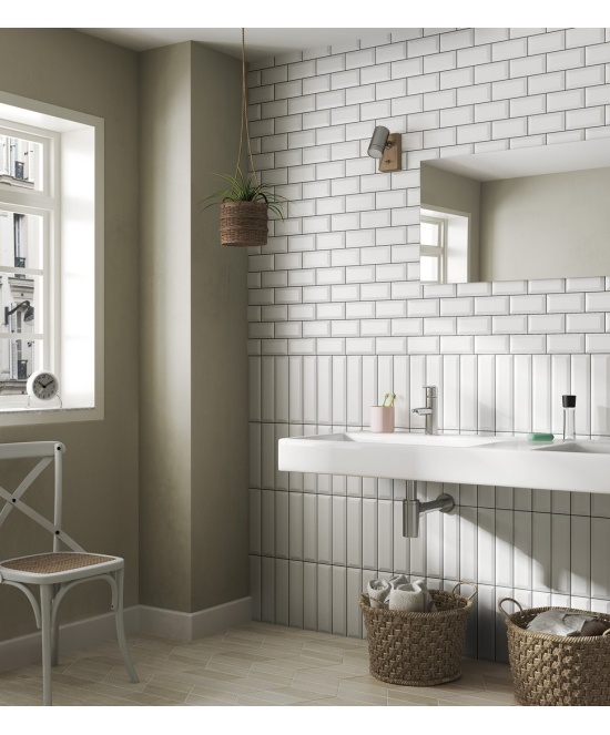 Metro White Matt 7.5x30 cm - carrelage NAIS - image 3
