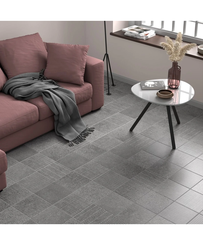 Carrelage Micro Evoke Grey 20x20 cm - vue d’ambiance