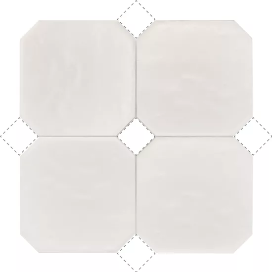 Carrelage Octagon Blanco Mate 20x20 cm - détail du carreau 2