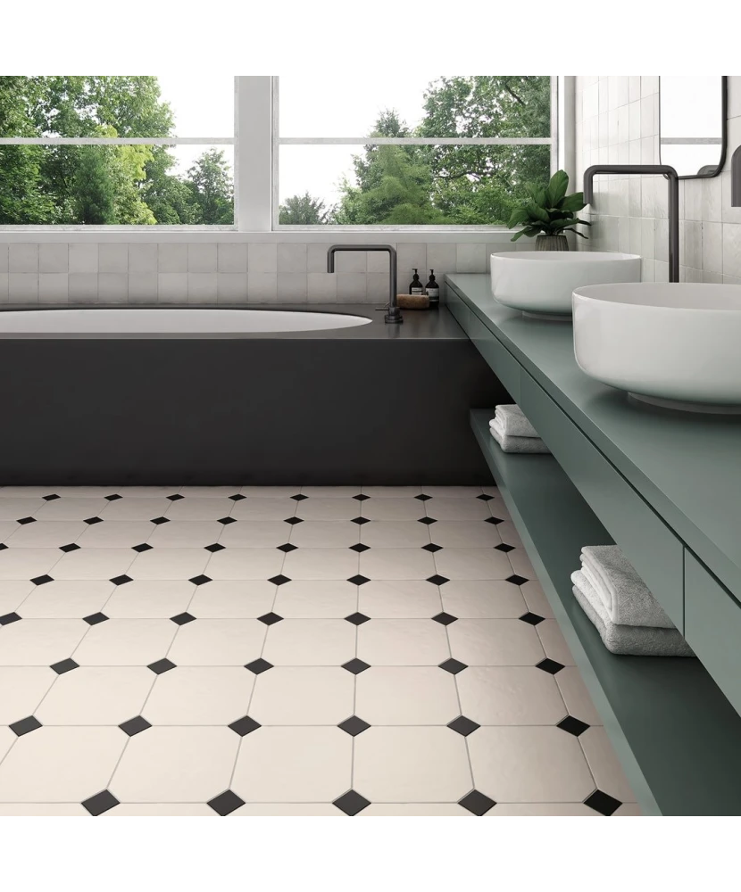 Carrelage Octagon Blanco Mate 20x20 cm - vue d’ambiance