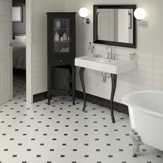 Carrelage Octagon Blanco Mate 20x20 cm - vue d’ambiance 2