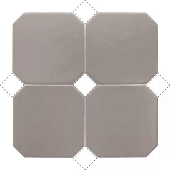 Carrelage Octagon Gris Mate 20x20 cm - détail du carreau 2