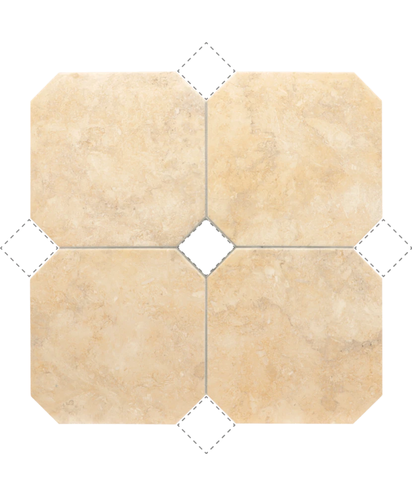 Carrelage Octagon Marmol Beige 20x20 cm - détail du carreau 2