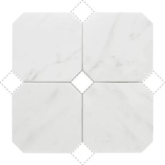 Carrelage Octagon Marmol Blanco 20x20 cm - détail du carreau 2