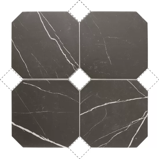 Carrelage Octagon Marmol Negro 20x20 cm - détail du carreau 2