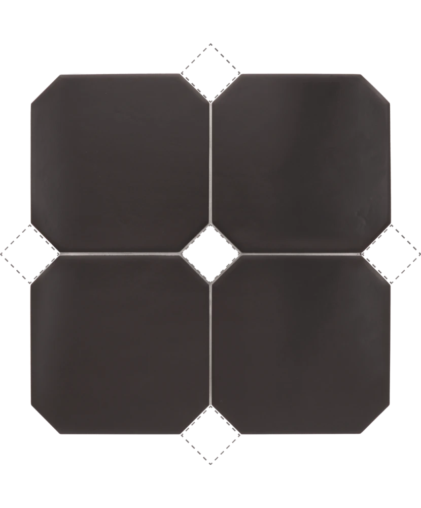 Carrelage Octagon Negro Mate 20x20 cm - détail du carreau 2