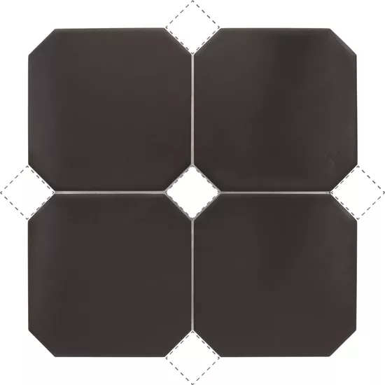 Carrelage Octagon Negro Mate 20x20 cm - détail du carreau 2