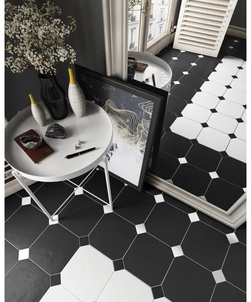 Carrelage Octagon Negro Mate 20x20 cm - vue d’ambiance
