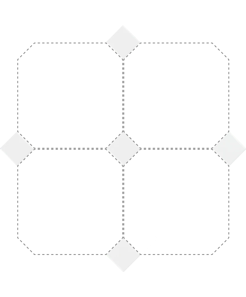 Carrelage Taco Blanco Brillo 4,6x4,6 cm - détail du carreau 2