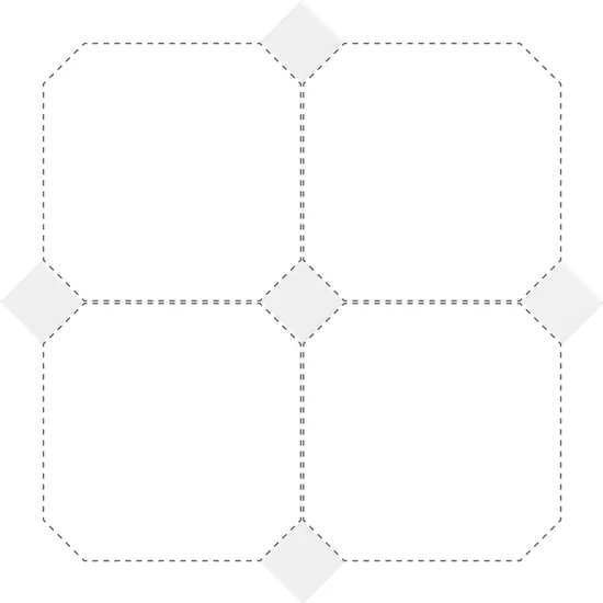 Carrelage Taco Blanco Brillo 4,6x4,6 cm - détail du carreau 2