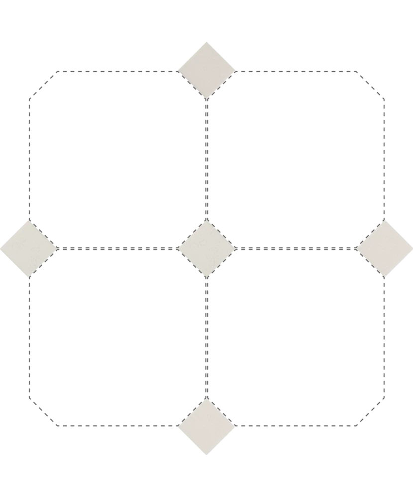 Carrelage Taco Blanco Mate 4,6x4,6 cm - détail du carreau 2