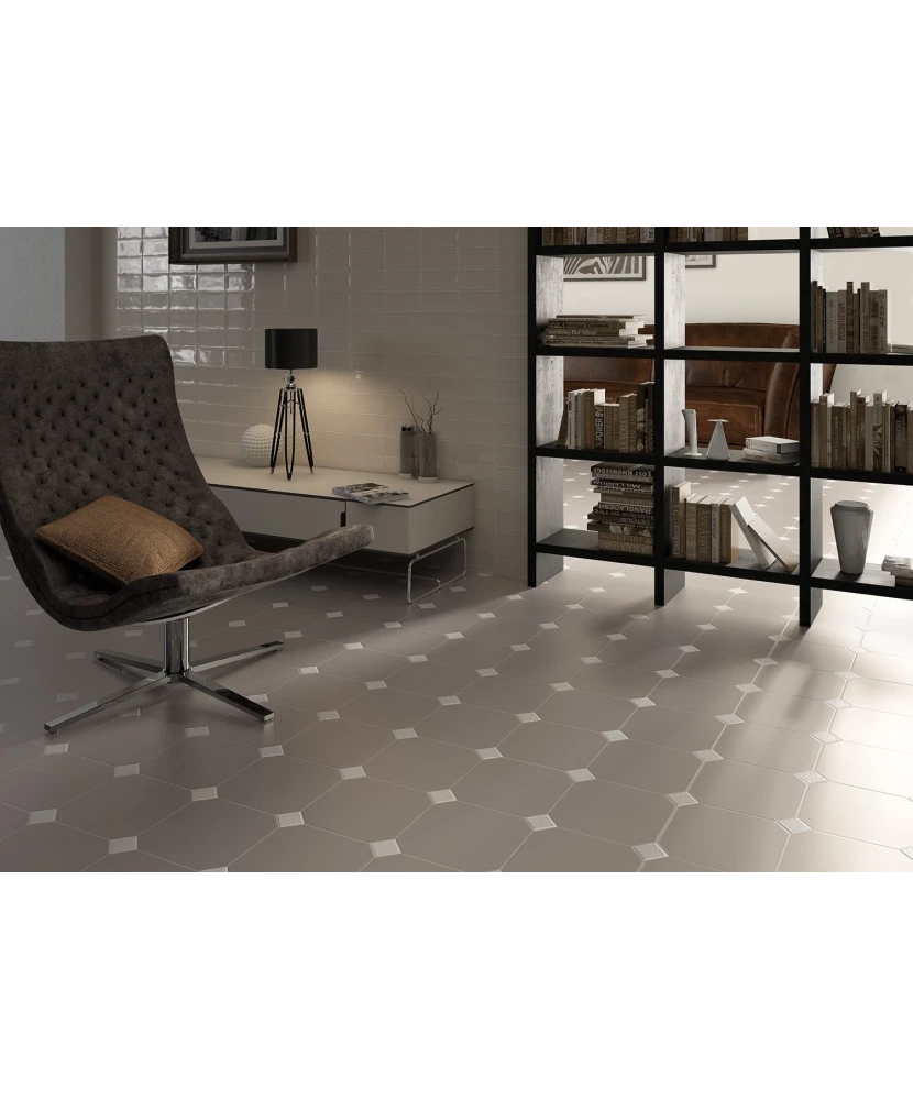 Carrelage Taco Blanco Mate 4,6x4,6 cm - vue d’ambiance
