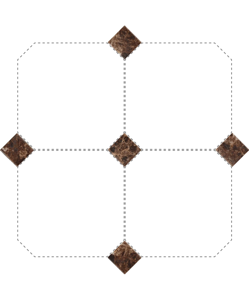 Carrelage Taco Emperador Marron 4,6x4,6 cm - détail du carreau 2