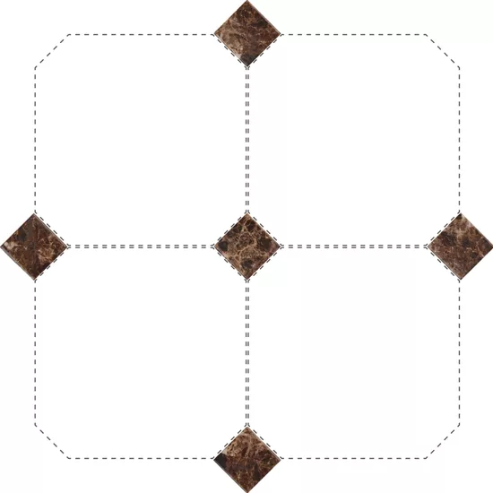 Carrelage Taco Emperador Marron 4,6x4,6 cm - détail du carreau 2