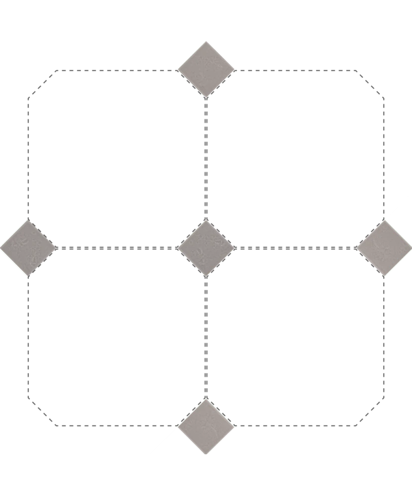 Carrelage Taco Gris Mate 4,6x4,6 cm - détail du carreau 2