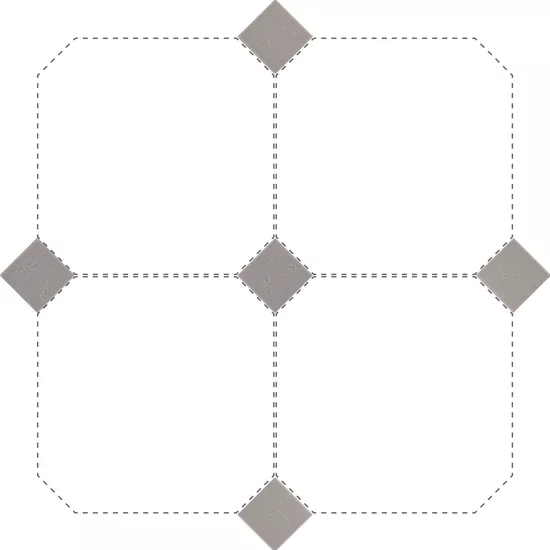 Carrelage Taco Gris Mate 4,6x4,6 cm - détail du carreau 2