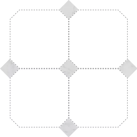 Carrelage Taco Marmol Blanco 4,6x4,6 cm - détail du carreau 2