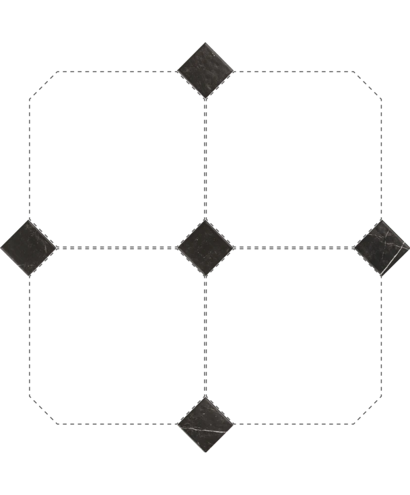 Carrelage Taco Marmol Negro 4,6x4,6 cm - détail du carreau 2