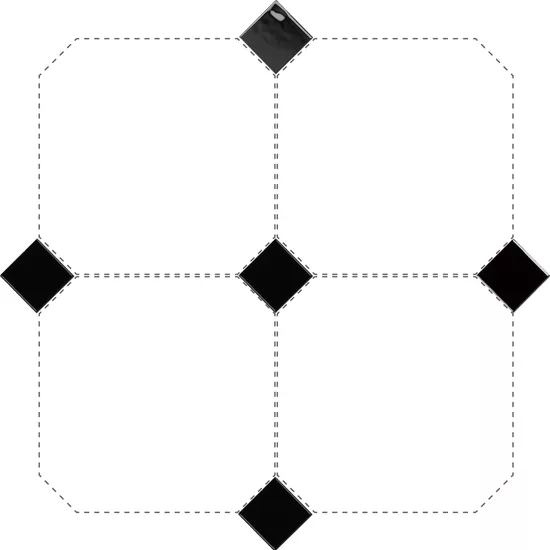 Carrelage Taco Negro Brillo 4,6x4,6 cm - détail du carreau 2
