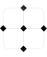 Carrelage Taco Negro Brillo 4,6x4,6 cm - détail du carreau 2
