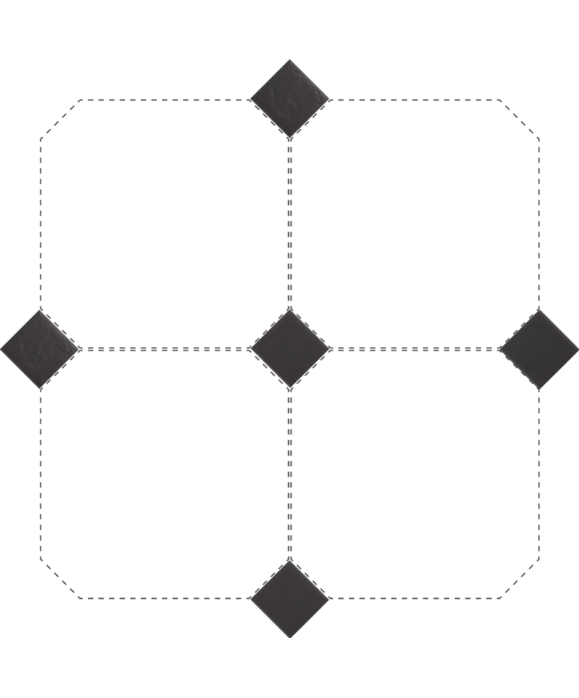 Carrelage Taco Negro Mate 4,6x4,6 cm - détail du carreau 2
