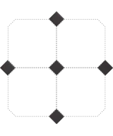 Carrelage Taco Negro Mate 4,6x4,6 cm - détail du carreau 2
