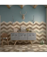 Carrelage Rhombus Cream Mat 14x24 cm - vue d’ambiance
