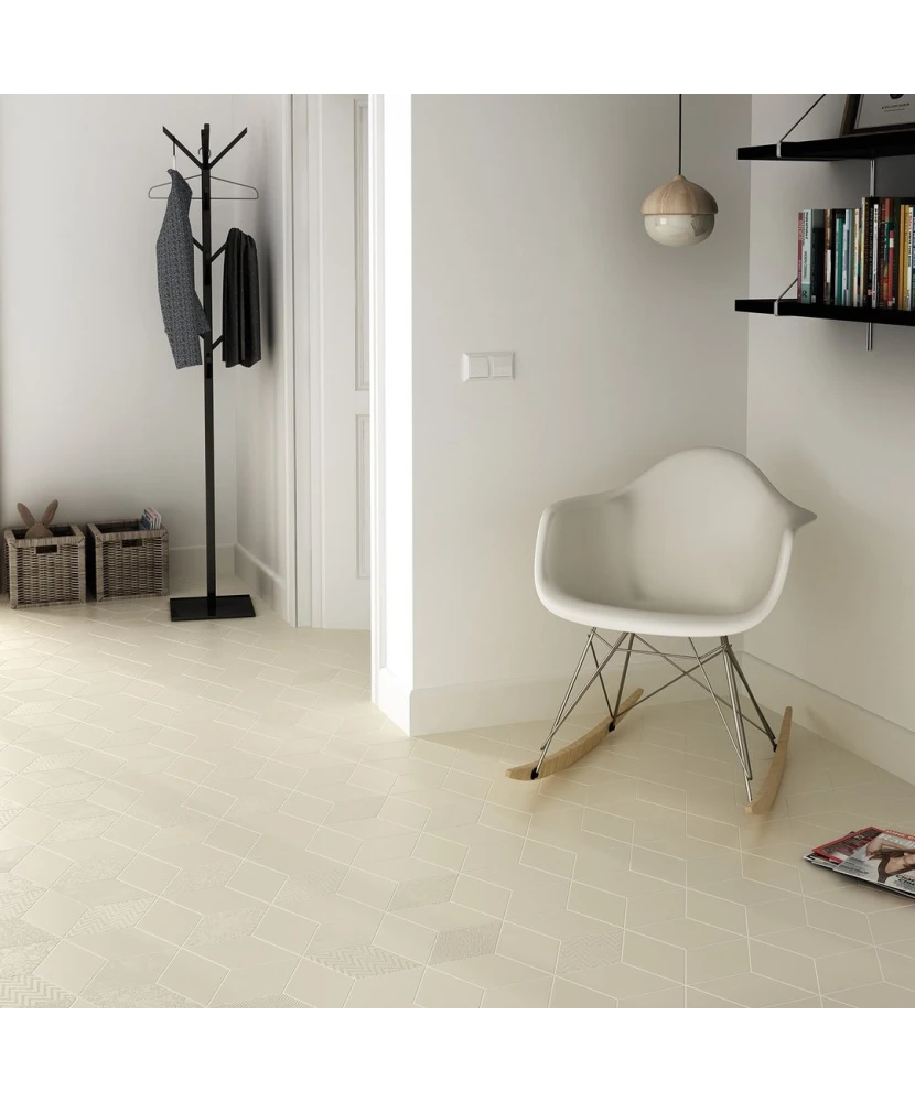 Carrelage Rhombus Cream Mat 14x24 cm - vue d’ambiance 2