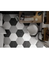Carrelage Rhombus Dark Grey Mat 14x24 cm - vue d’ambiance