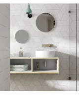Carrelage Rhombus Smooth White Mat 14x24 cm - vue d’ambiance