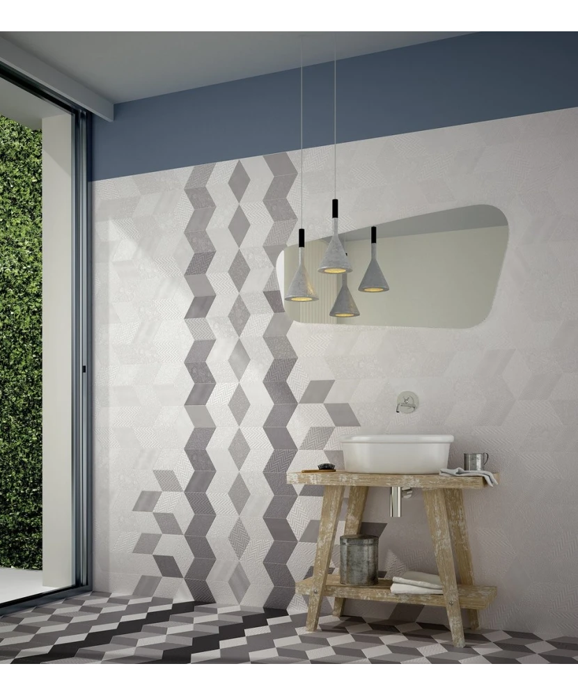 Carrelage Rhombus White Mat 14x24 cm - vue d’ambiance 2