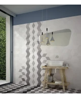 Carrelage Rhombus White Mat 14x24 cm - vue d’ambiance 2