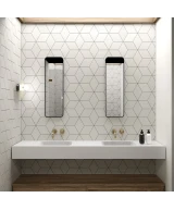 Carrelage Rhombus White Mat 14x24 cm - vue d’ambiance 3
