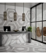 Carrelage Rhombus White Mat 14x24 cm - vue d’ambiance 4