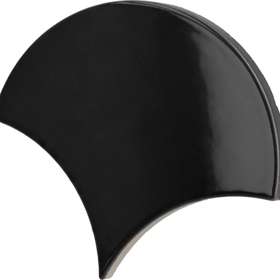Carrelage Scale Fan Black 10,6x12 cm - détail du carreau