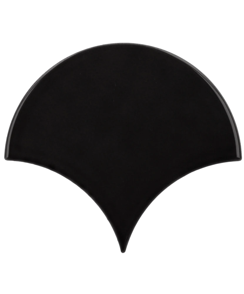 Carrelage Scale Fan Black 10,6x12 cm - détail du carreau 2