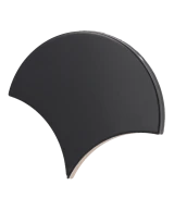 Carrelage Scale Fan Black Mat 10,6x12 cm - détail du carreau