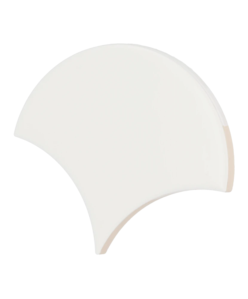 Carrelage Scale Fan White Mat 10,6x12 cm - détail du carreau