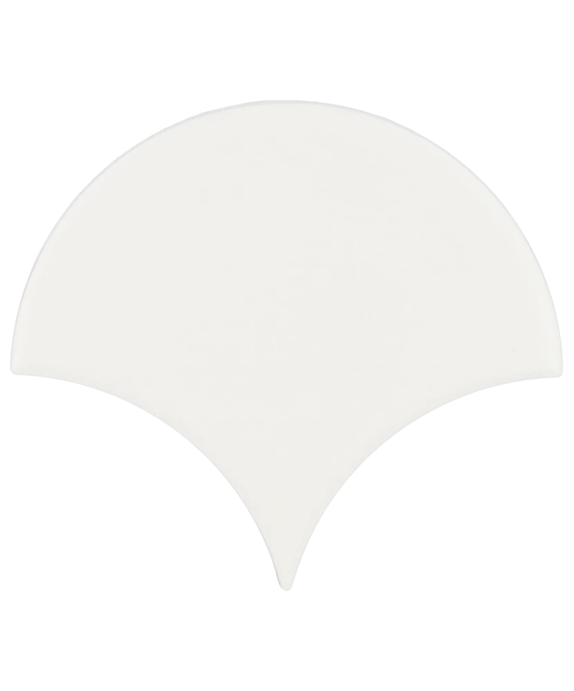 Carrelage Scale Fan White Mat 10,6x12 cm - détail du carreau 2