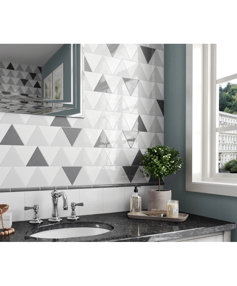 Carrelage Scale Triangolo Dark Grey 10,8x12,4 cm - vue d’ambiance 5
